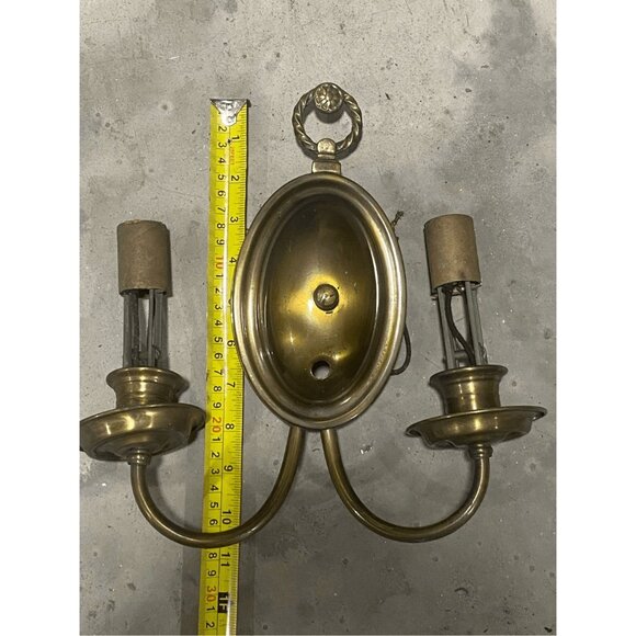 Neoclassical Sconces by E. F. Caldwell | Vintage Collection  Antique Neoclassical Style Brass Double Wall Sconce for repair